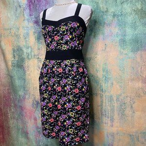 📌DC Floral Sweetheart Neckline Design Dress with Pockets and fitted Waistline